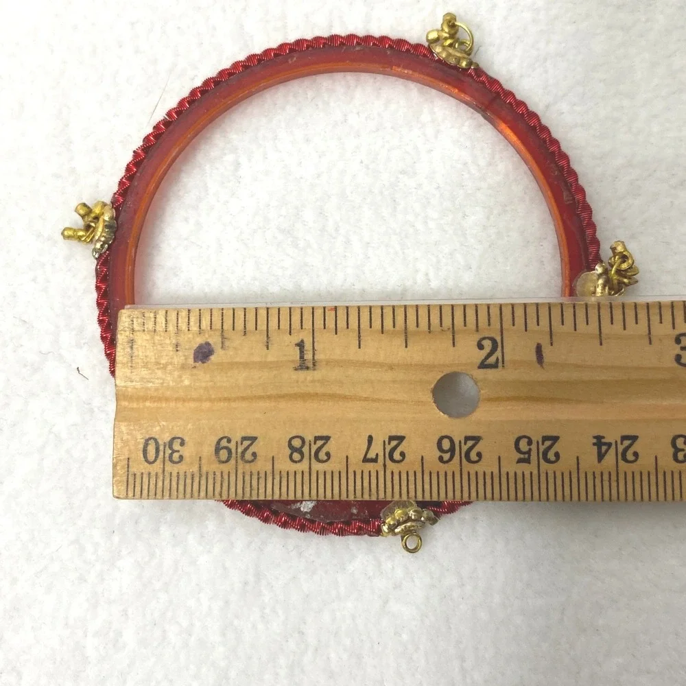 Unbranded Bangles‎ Womens OS Red Gold Tone Rhinestone Stackable Ethnic Bollywood